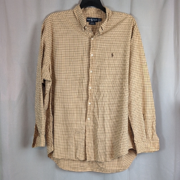 Ralph Lauren Men's Beige Checkered Shirt - Picture 1 of 4